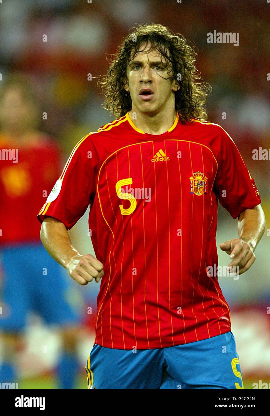 Soccer - 2006 FIFA World Cup Germany - Group H - Spain v Tunisia - Gottlieb-Daimler-Stadion. Carles Puyol, Spain Stock Photo