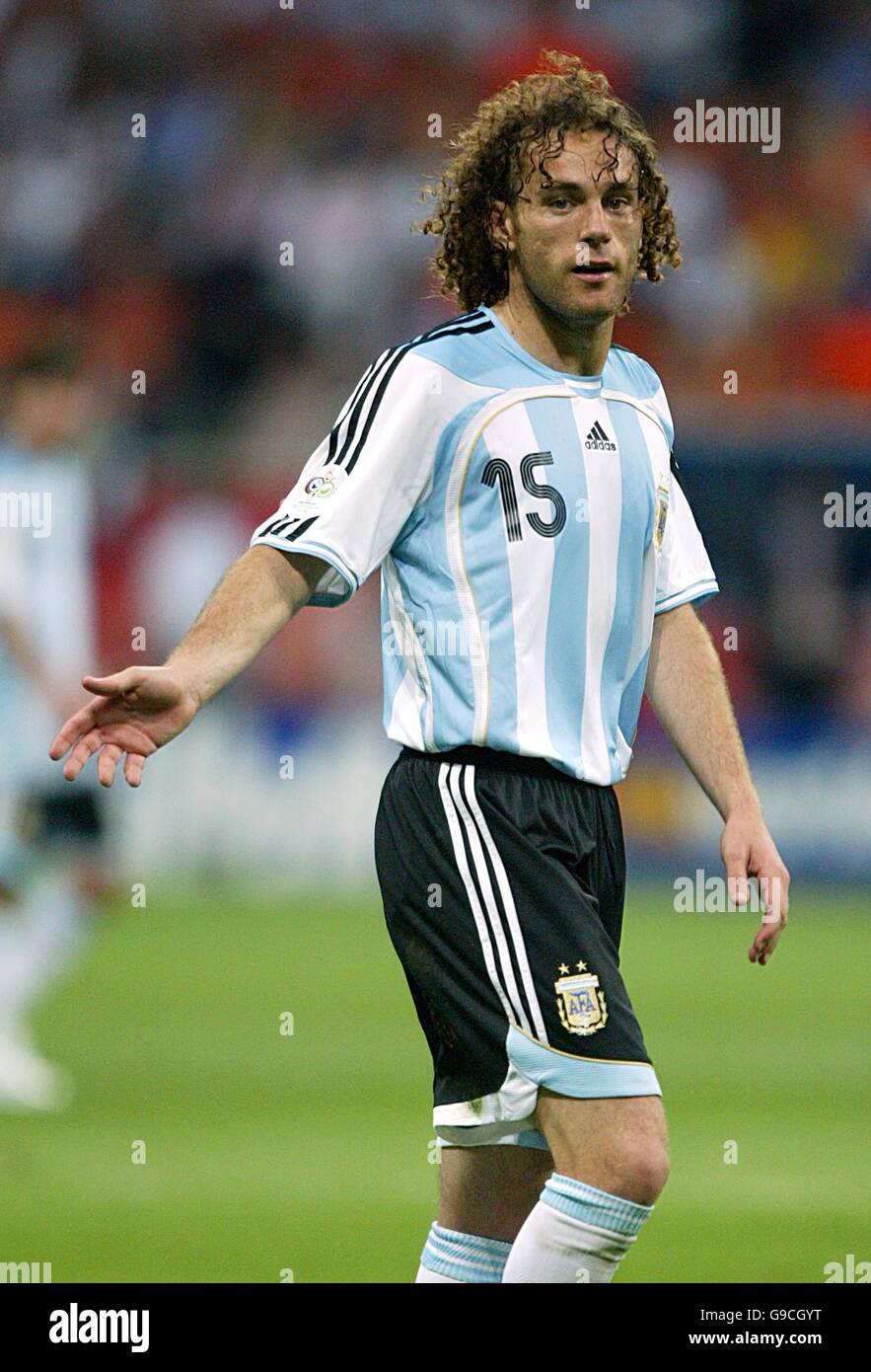 Soccer - 2006 FIFA World Cup Germany - Group C - Holland v Argentina - Commerzbank Arena. Gabriel Milito, Argentina Stock Photo