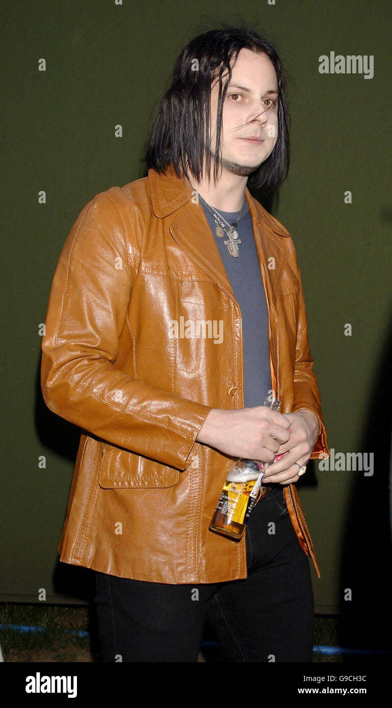Musician Jack White backstage at the O2 Wireless Festival 2006, at Hyde Park, central London
