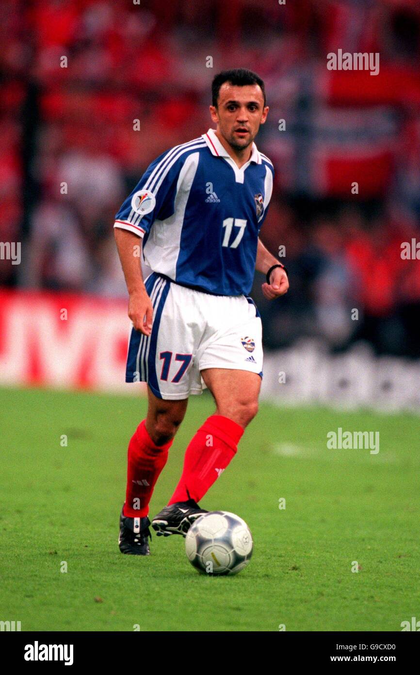 Soccer - Euro 2000 - Group C - Norway v Yugoslavia. Ljubinko Drulovic, Yugoslavia Stock Photo