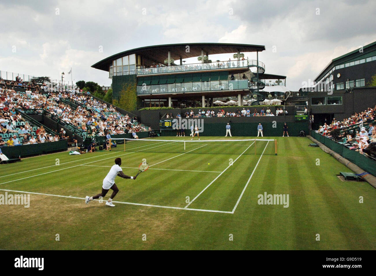 USA's Jamea Jackson in action against Slovakia's Daniela Hantuchova during the second round of The All England Lawn Tennis Championships at Wimbledon. Stock Photo