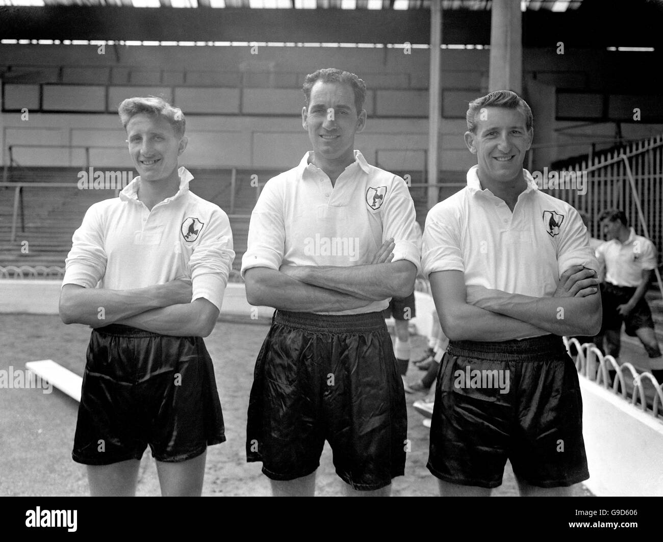 (L-R) Mel Hopkins, Harry Clarke and Tony Marchi, Tottenham Hotspur Stock Photo