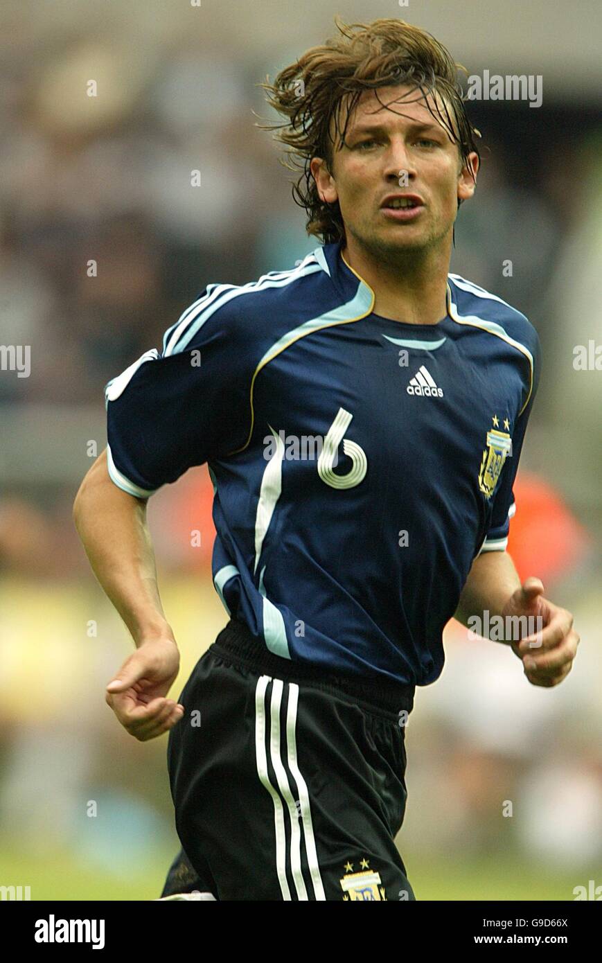 Soccer - 2006 FIFA World Cup Germany - Quarter Final - Germany v Argentina - Olympiastadion. Gabriel Heinze, Argentina Stock Photo