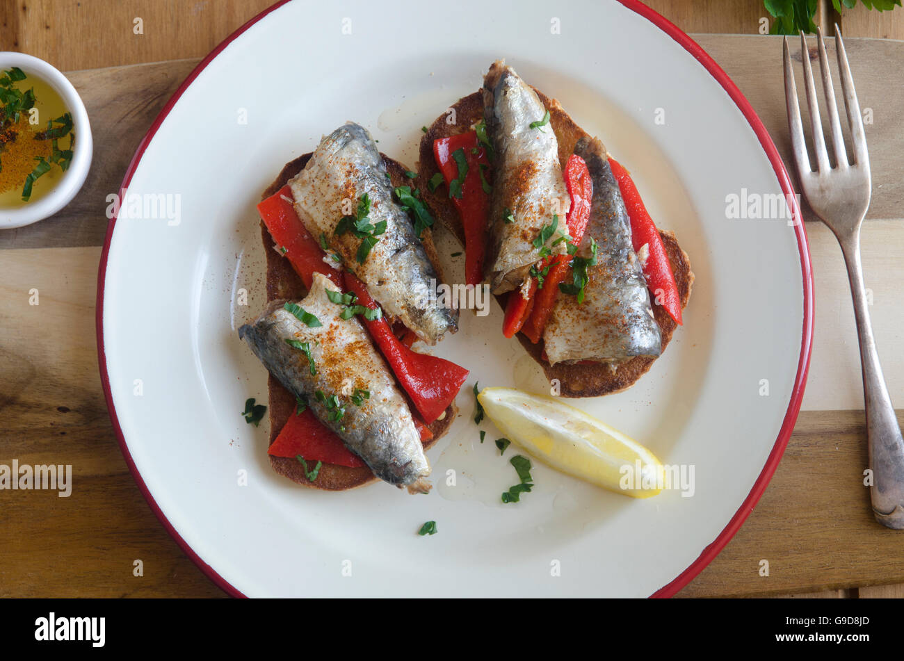 Sardines on toast Stock Photo Alamy