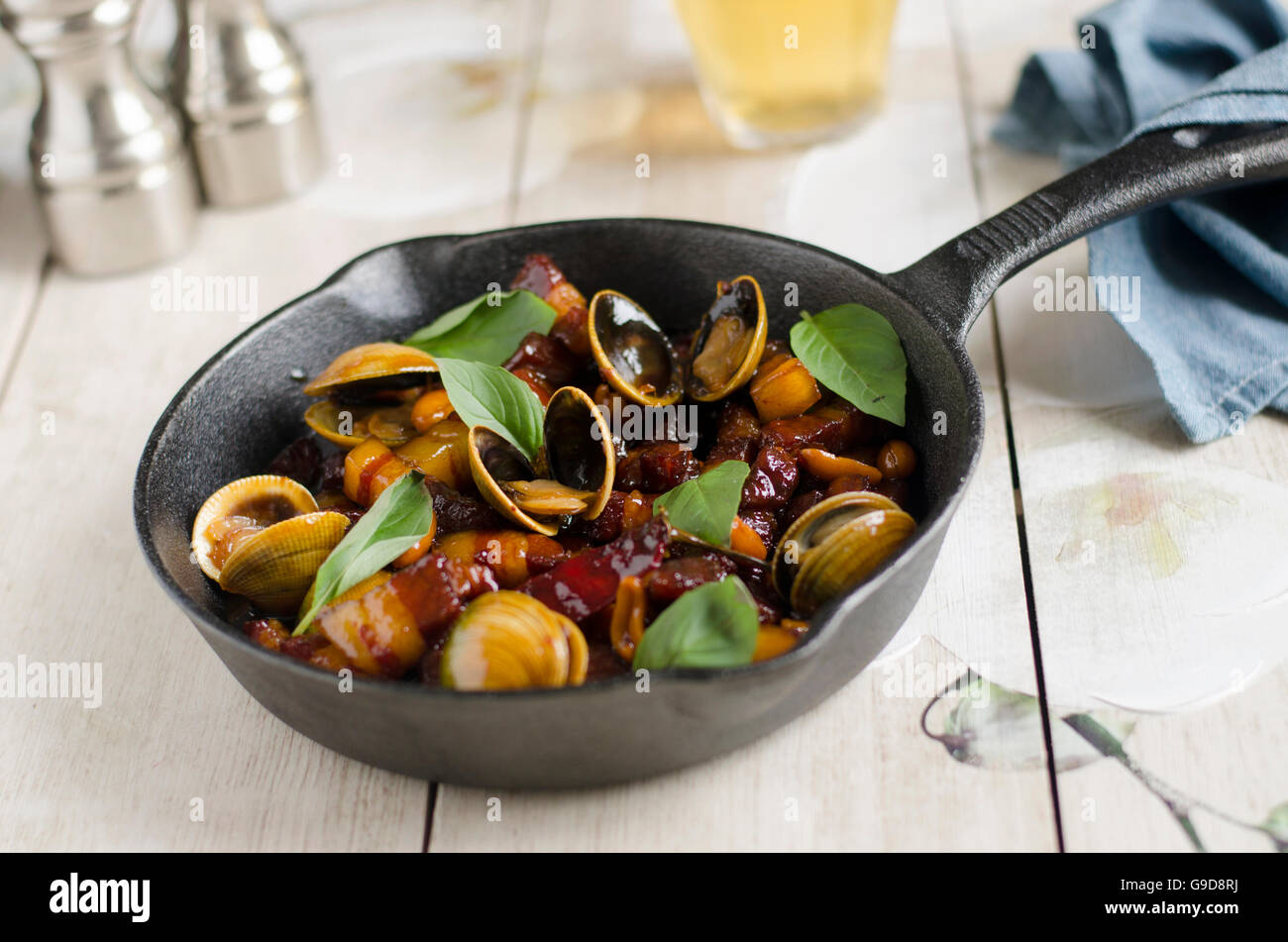 Caramel pork belly and clam hot pot Stock Photo Alamy
