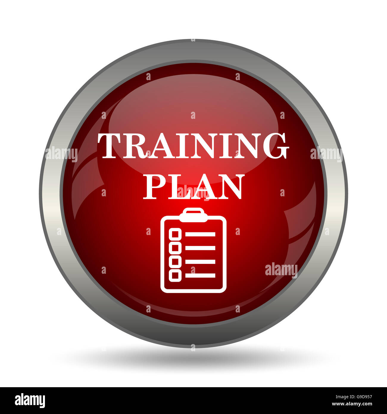 Training plan icon. Internet button on white background Stock Photo - Alamy