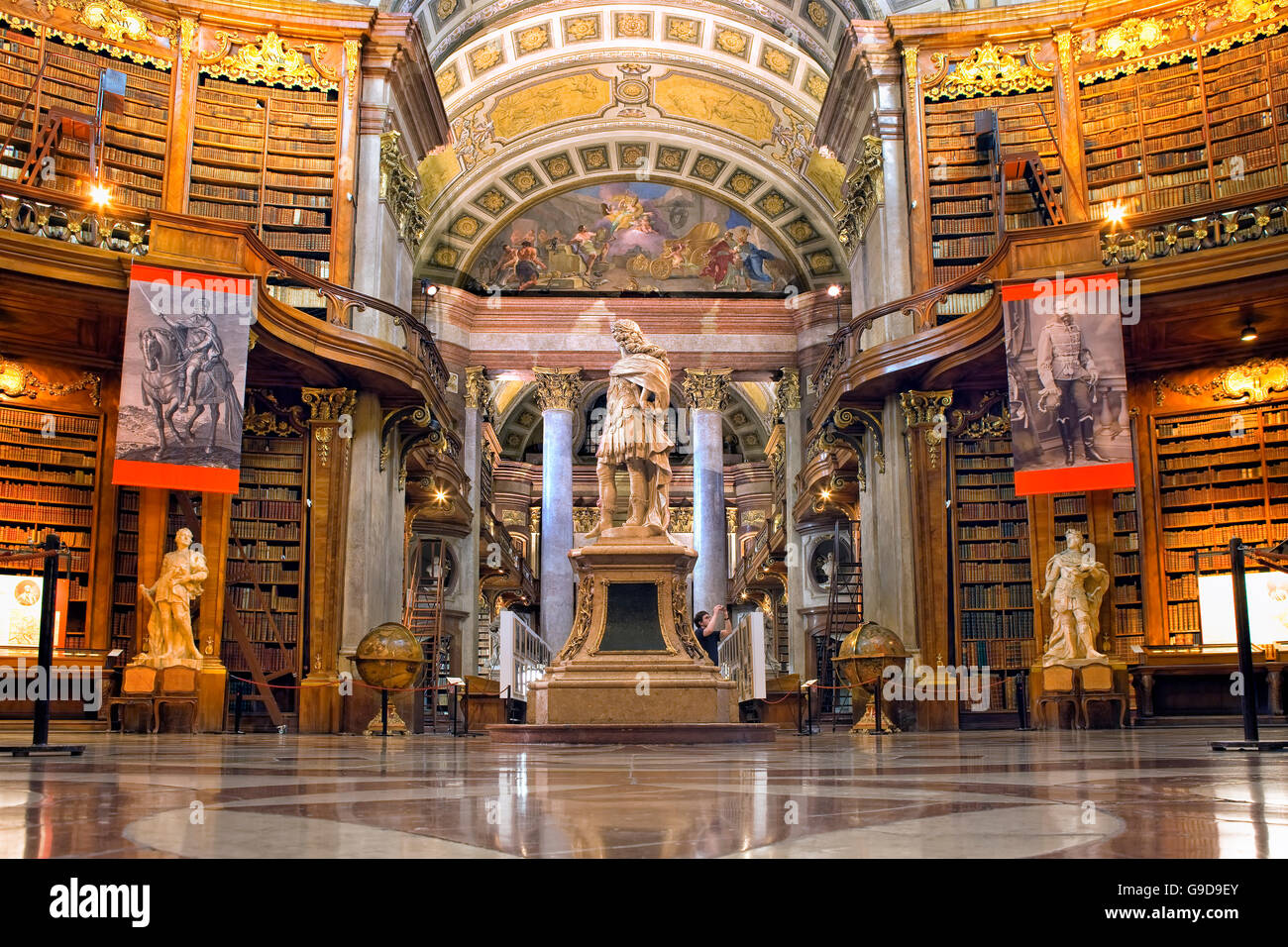 The Prunksaal (Austrian National Library) in Vienna Stock Photo