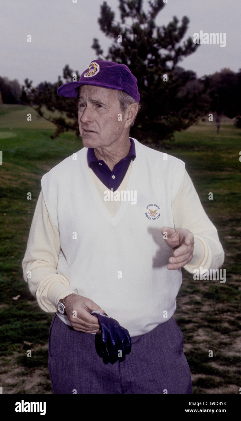 President H.W. Bush plays golf at Andrews Air Force Base in