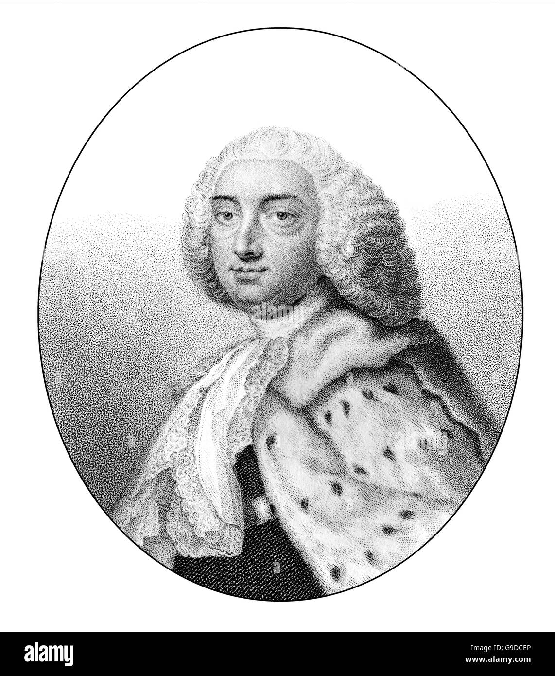 John Perceval, 2nd Earl of Egmont, 1711-1770, a British politician, genealogist Stock Photo