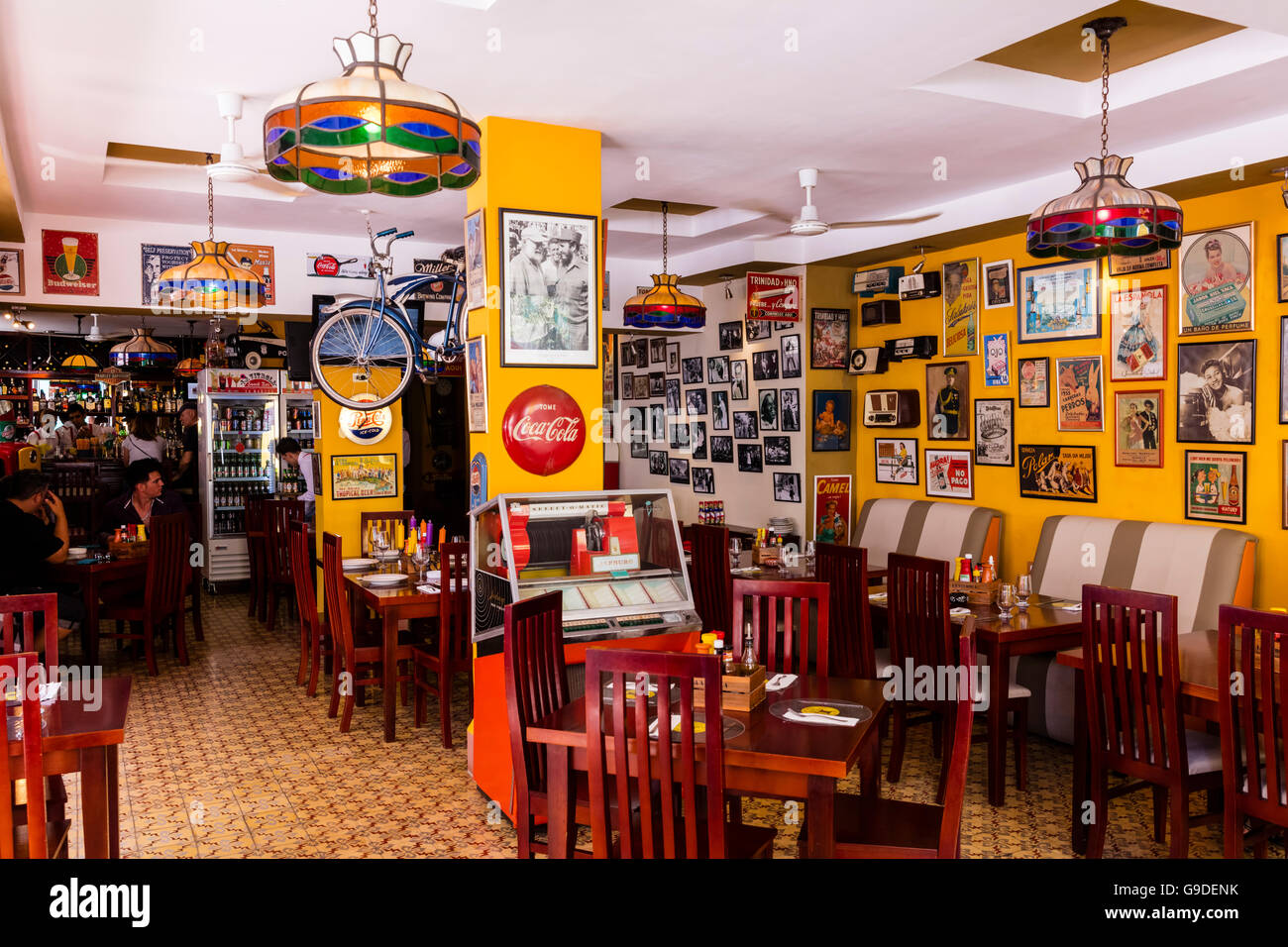 La Vitrola restaurant with vintage decoration from the 50's in Old