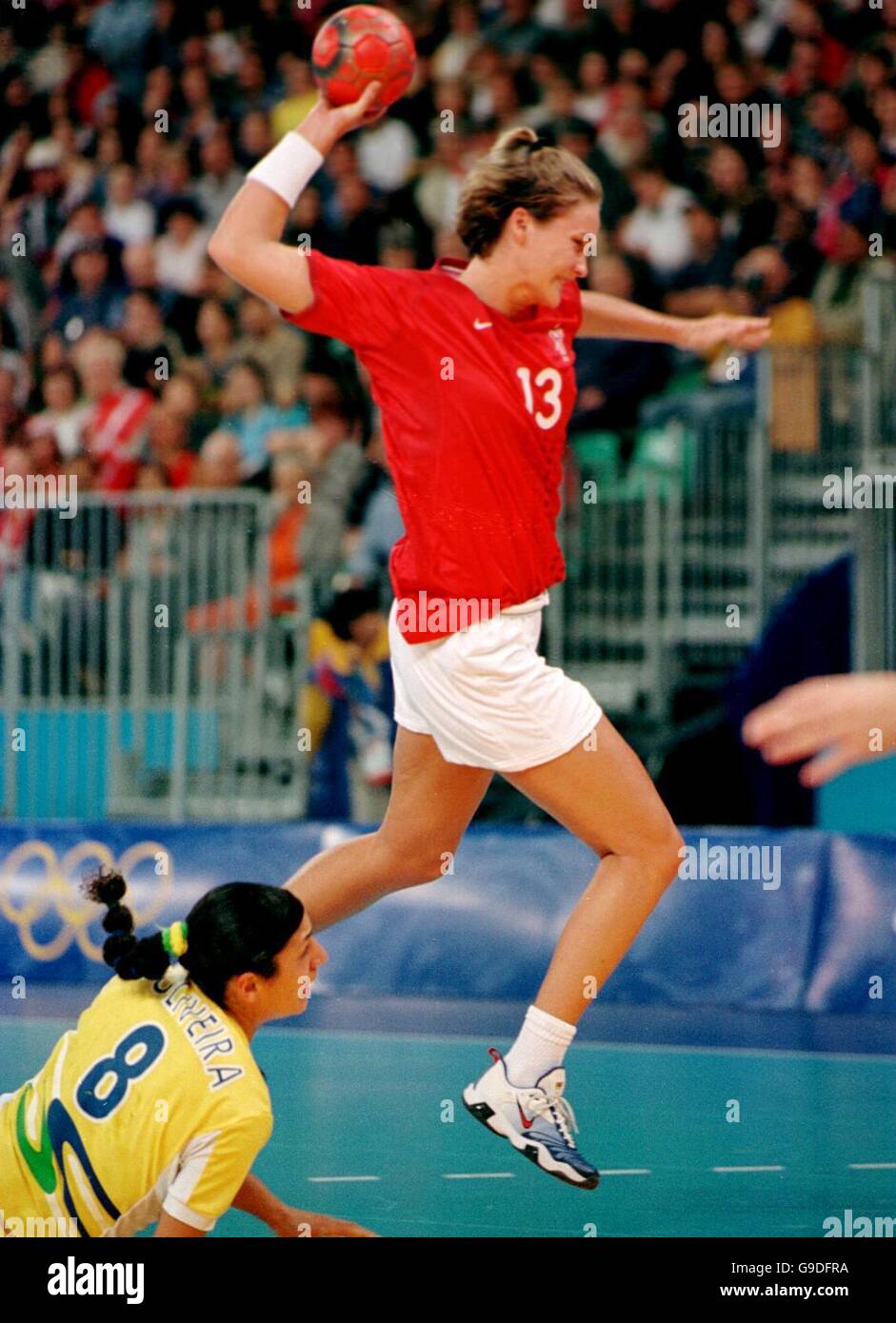 Sydney 2000 Olympics Women's Handball Denmark v Brazil Stock Photo