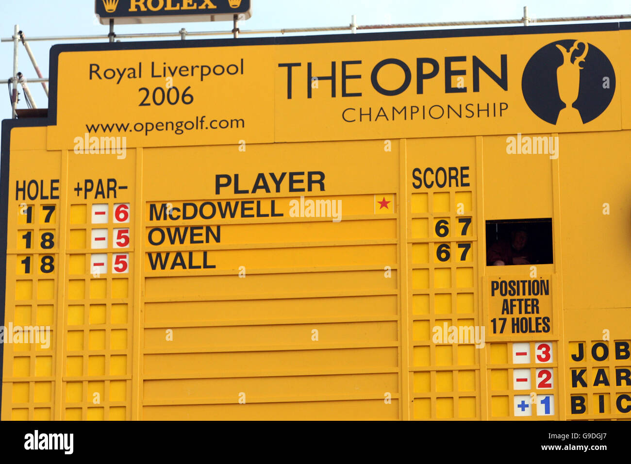 Open golf scoreboard leaderboard hires stock photography and images