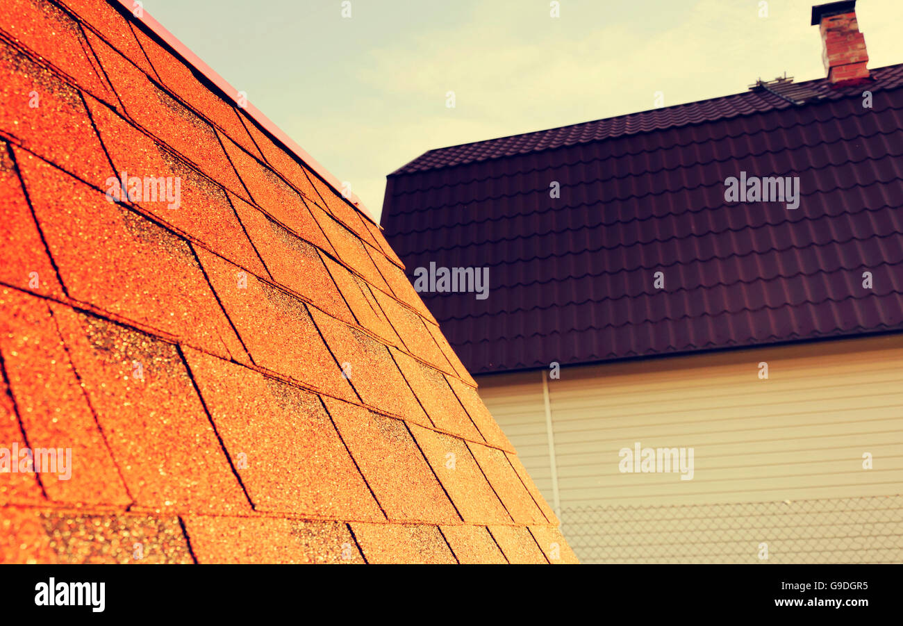 The roof of country houses Stock Photo
