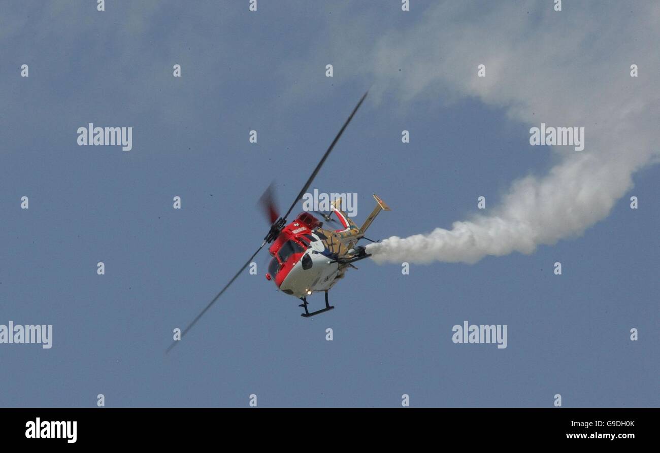 HAL Advanced Light Helicopter during its display at Farnborough Airshow Stock Photo