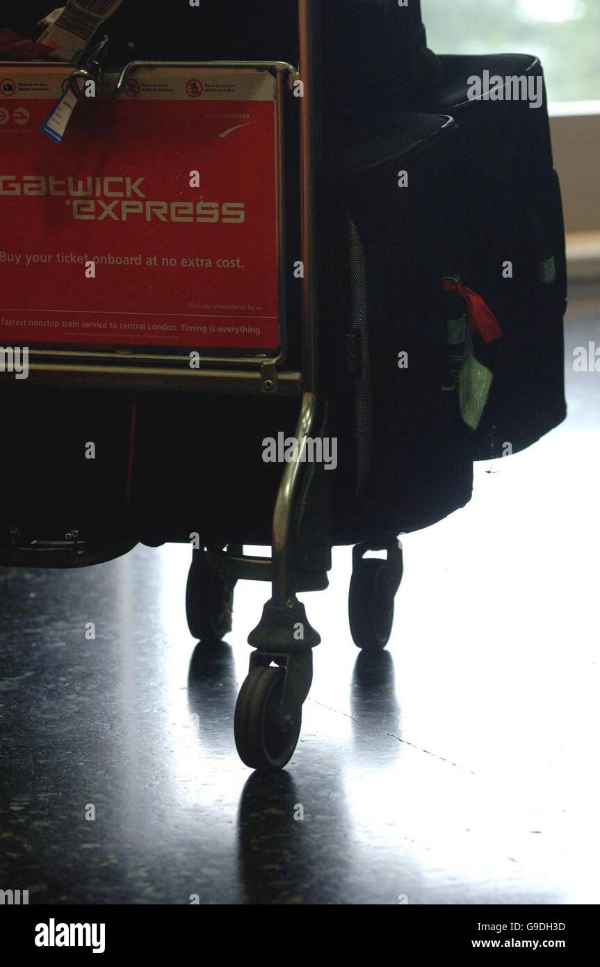 Generic shot of luggage trolly at gatwick airport in sussex hires