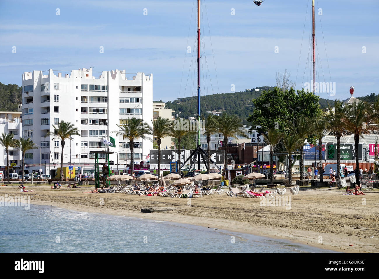 San Antonio Ibiza Spain beach resort Stock Photo