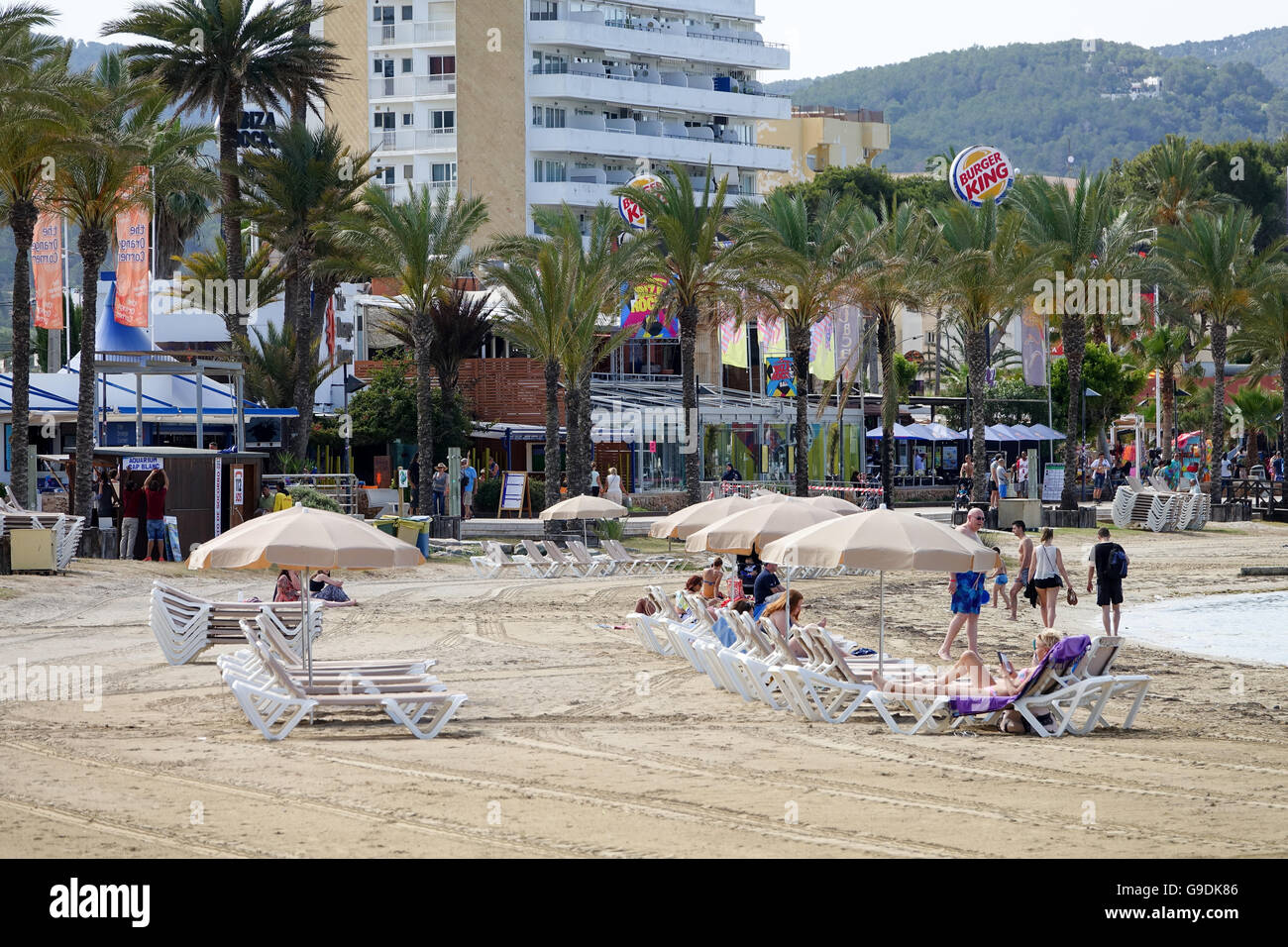 San Antonio Ibiza Spain beach resort Stock Photo