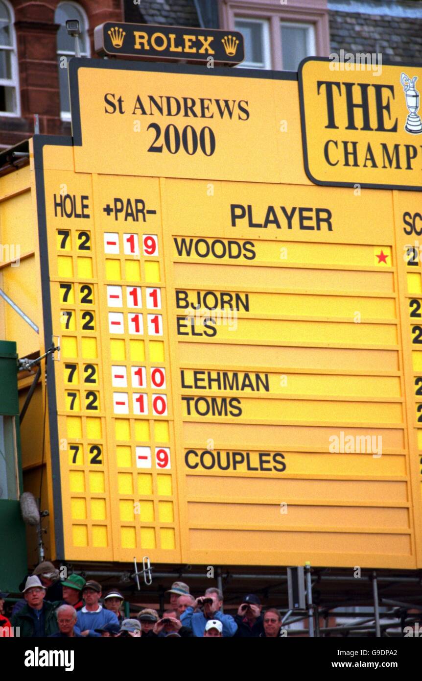 The scoreboard shows tiger woods final record breaking score hires