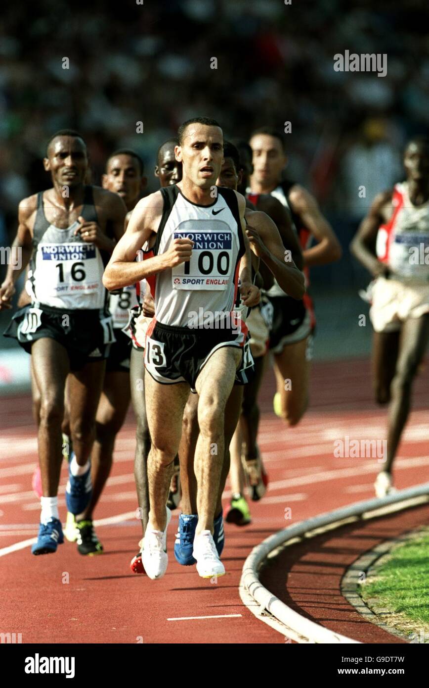 Salah hissou in action during the 5000m hires stock photography and