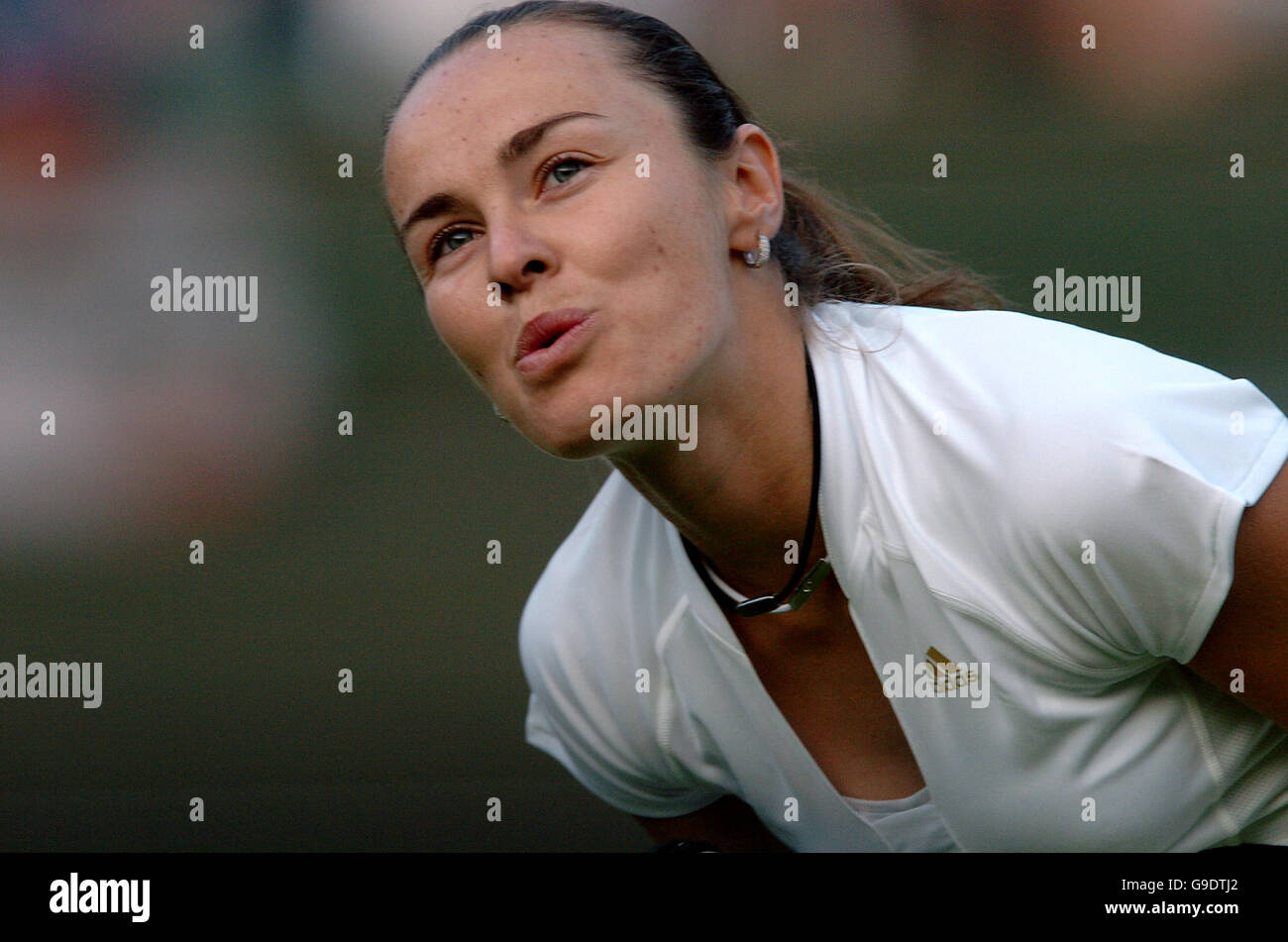 Tennis - Wimbledon Championships 2006 - First Round - Tathiana Garbin v Martina Hingis - All England Club Stock Photo
