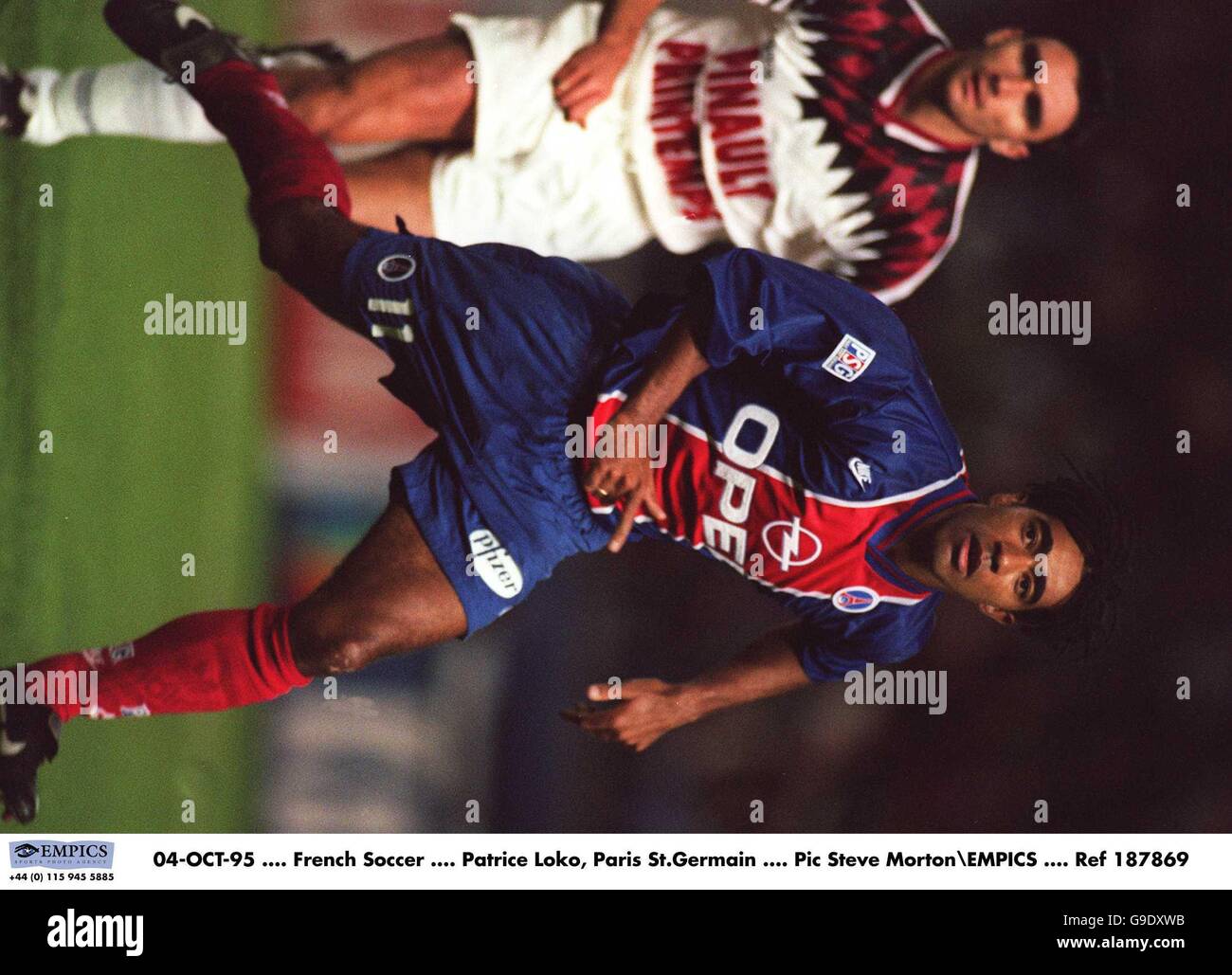 04-OCT-95, French Soccer, Patrice Loko, Paris St.Germain Stock Photo