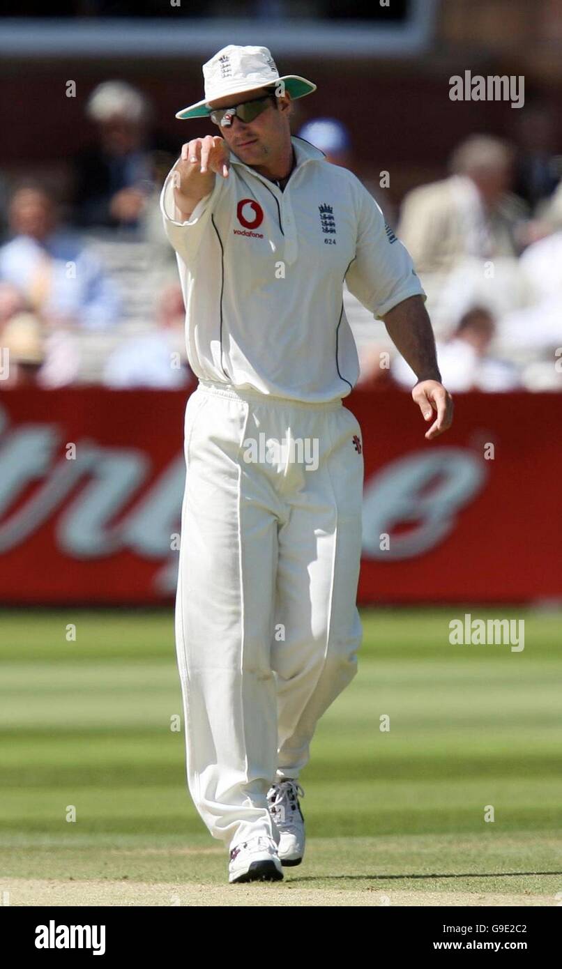 England captain Andrew Strauss during the third day of the first npower Test match against Pakistan at Lord's cricket ground, London. Stock Photo