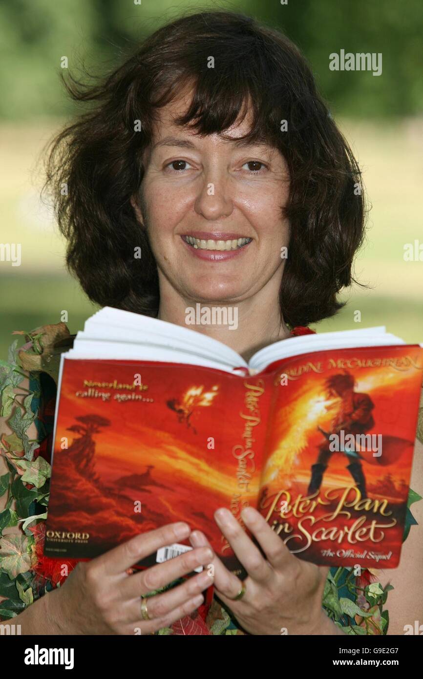 Geraldine McCaughrean reads her new book, 'Peter Pan in Scarlet,' Saturday, 15 July 2006 during Peter Pan in Kensignton Gardens, an event to benefit Great Ormond Street Hospital. 'Peter Pan in Scarlet,' the official sequel to Peter Pan, will be available on 5 October 2006. Ph: Rebecca Reid Stock Photo