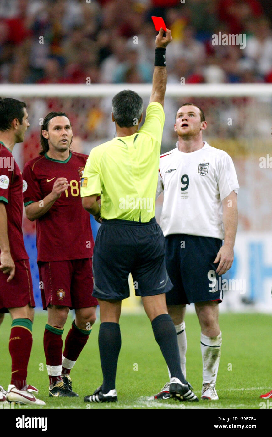 England s Wayne Rooney Is Sent Off For A Foul On Portugal s Alberto England s Wayne Rooney Is Sent Off For A Foul On Portugal s Alberto