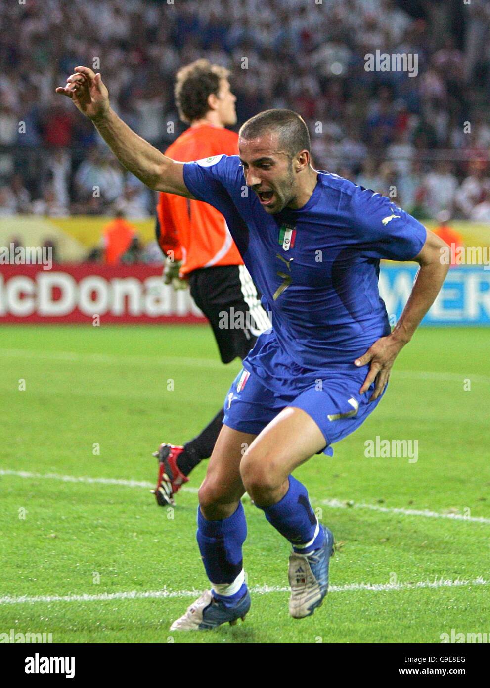 Soccer - 2006 FIFA World Cup Germany - Semi Final - Germany v Italy - Signal Iduna Park. Italy's Alessandro Del Piero celebrates his goal Stock Photo