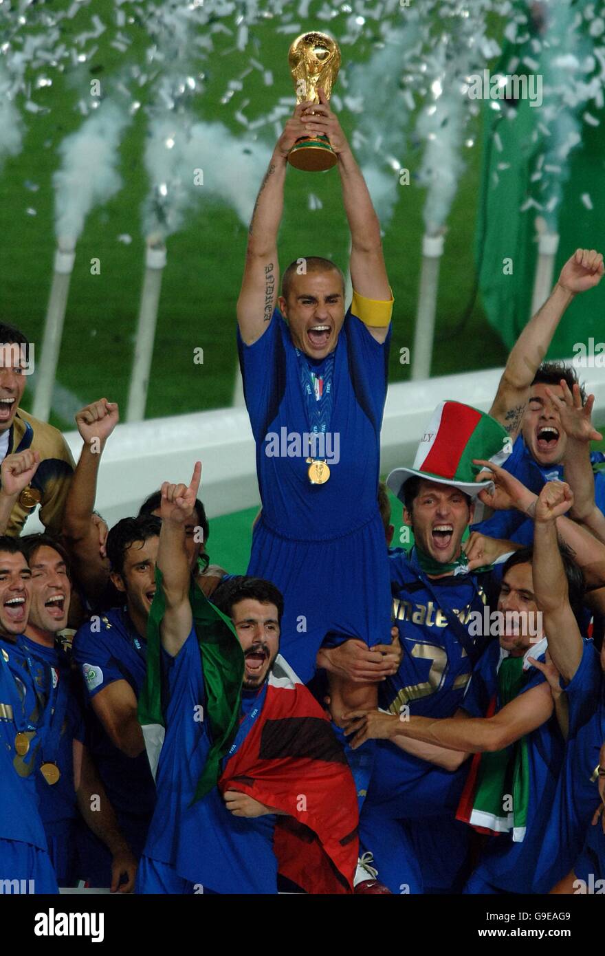 Italy captain Fabio Cannavaro lifts the FIFA World Cup Stock Photo - Alamy