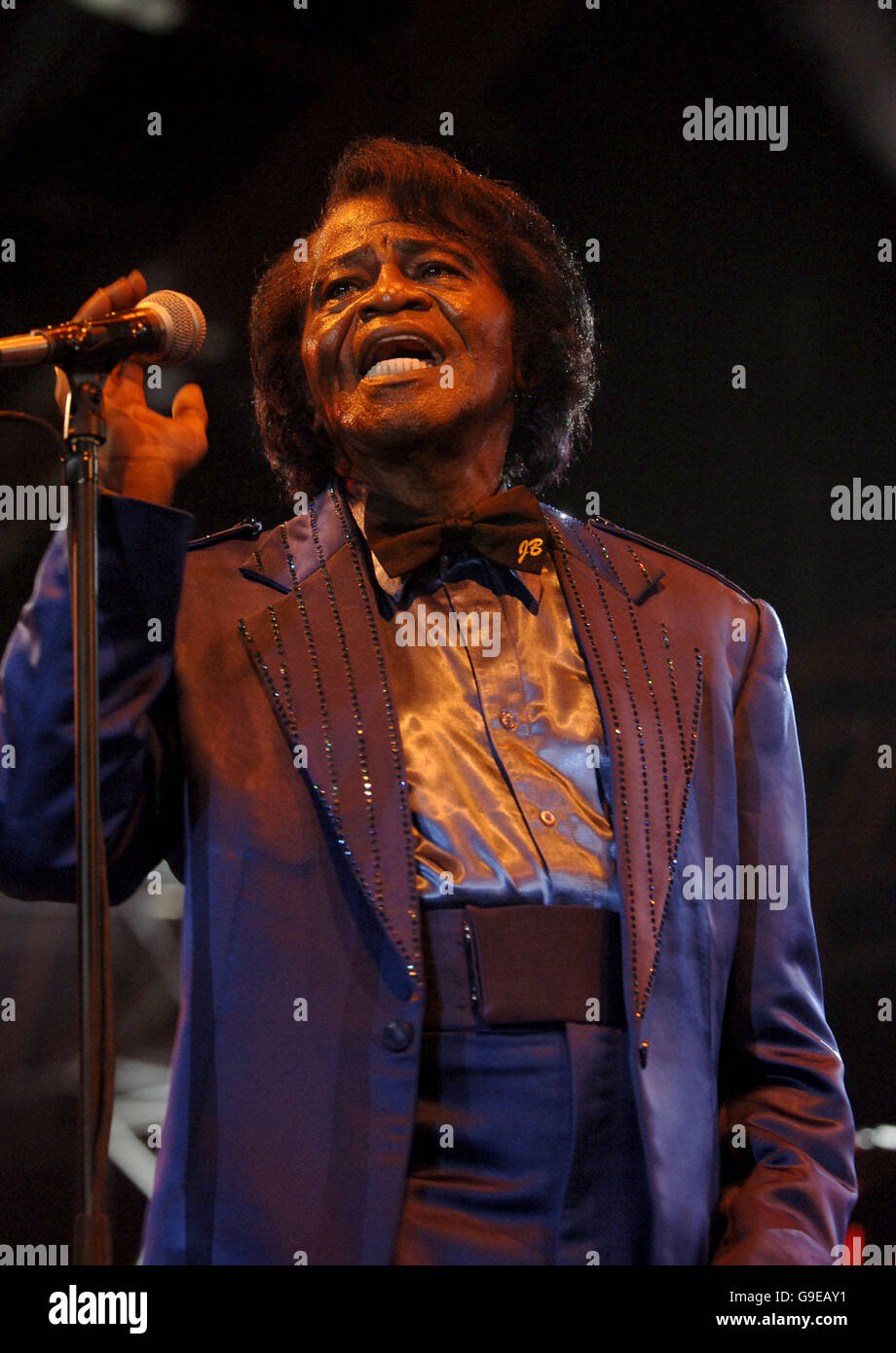 James Brown in concert at the Tower of London, central London. PRESS ACCOCIATION Photo. Picture