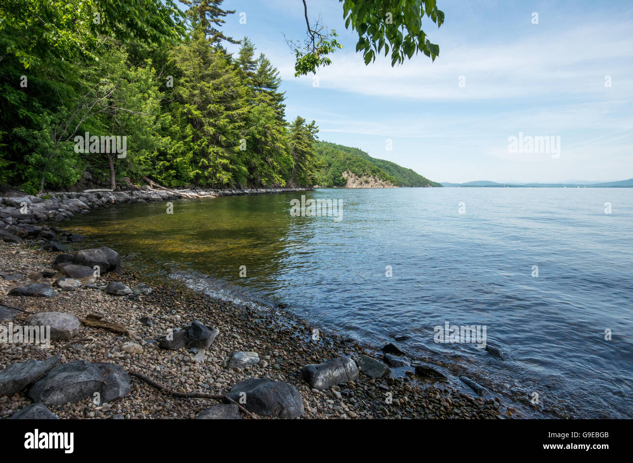 Bay on Lake Champlain Stock Photo Alamy