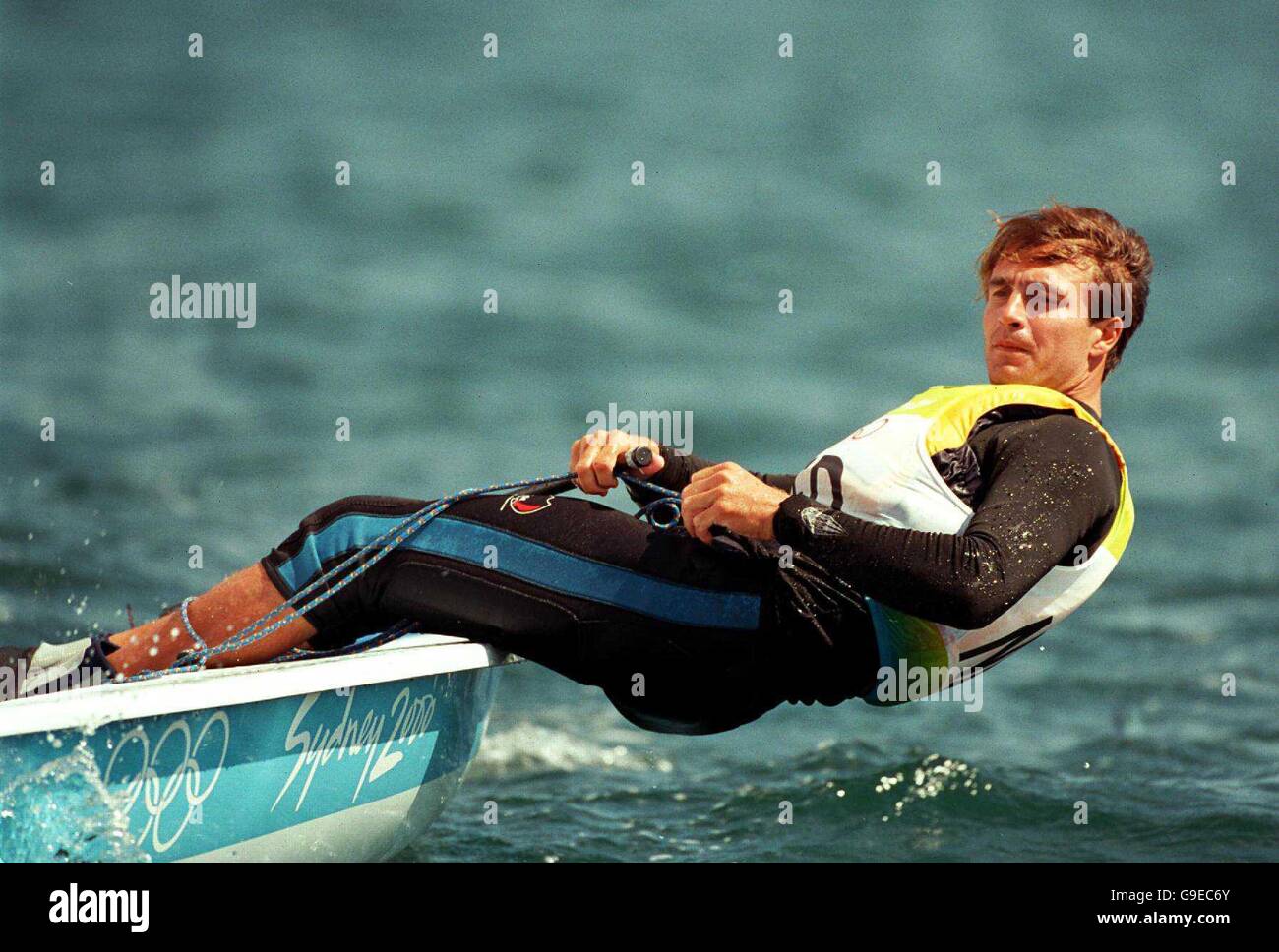 Sydney 2000 Olympics - Sailing - Open Laser Fleet Race. Brazil's Robert Scheidt Stock Photo