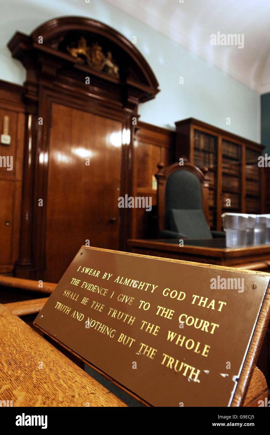 The witness box in court number one at Bow Street Magistrates Court