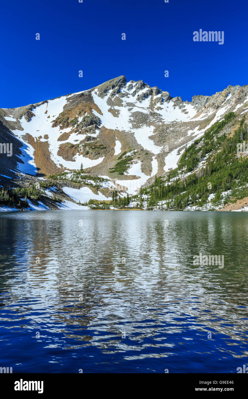 louise lake below middle mountain in the tobacco root range near