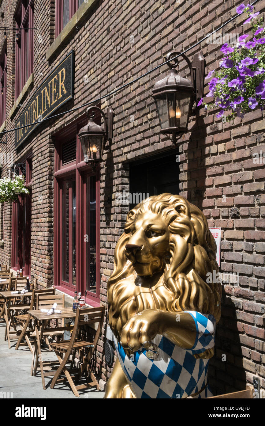 Stone Street Historic District in Lower Manhattan, NYC, USA Stock Photo