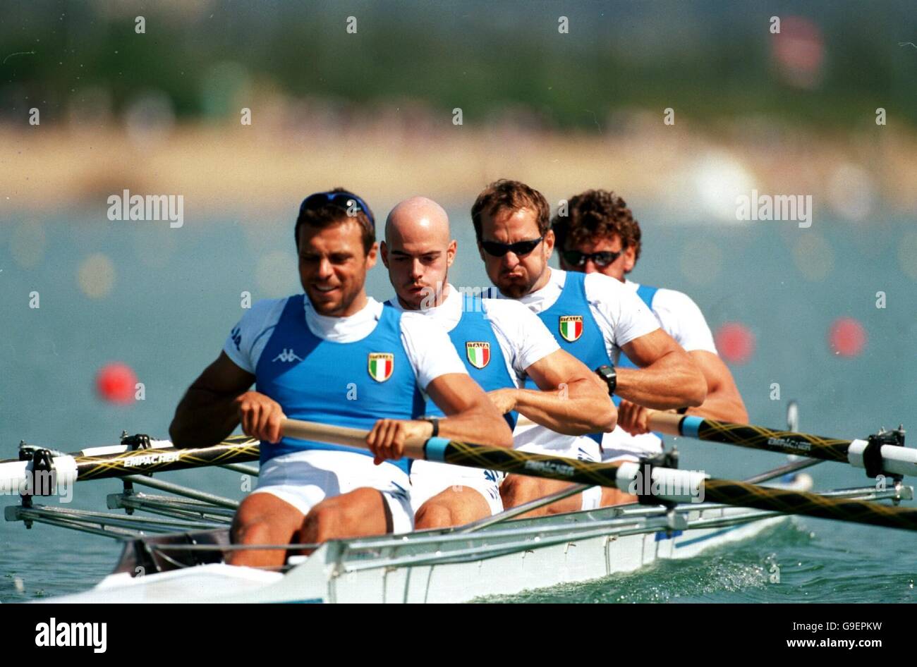 Sydney 2000 Olympics - Rowing - Men's Coxless Four - Qualifying Heat Stock Photo