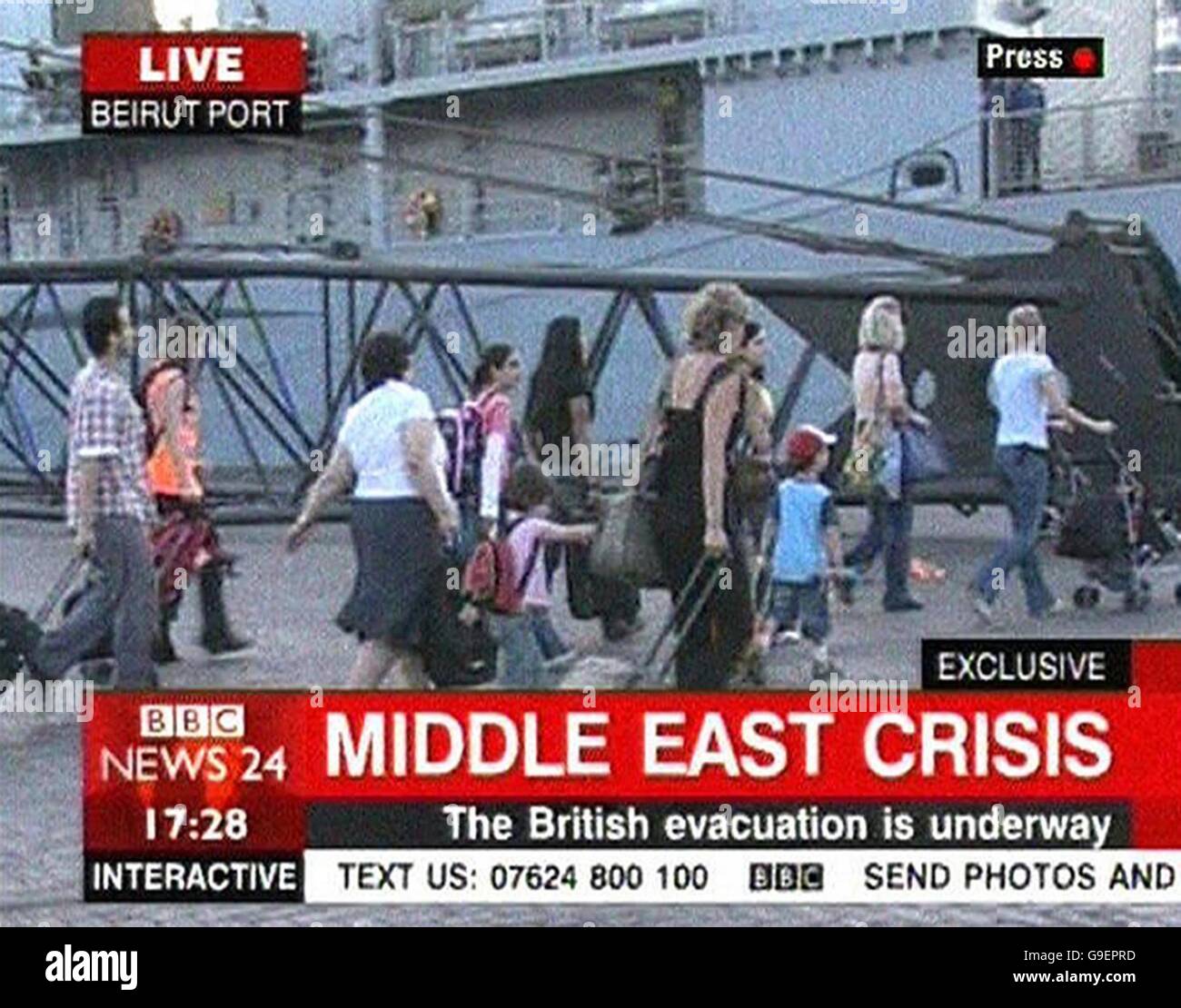 BBC NEWS 24 - MIDDLE EAST CRISIS Stock Photo - Alamy