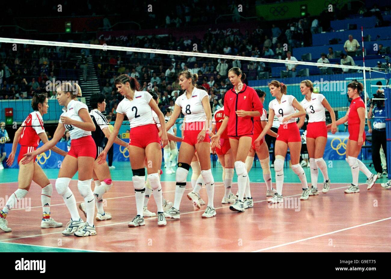 Sydney 2000 Olympics Women's Volleyball Russia v Korea Stock Photo