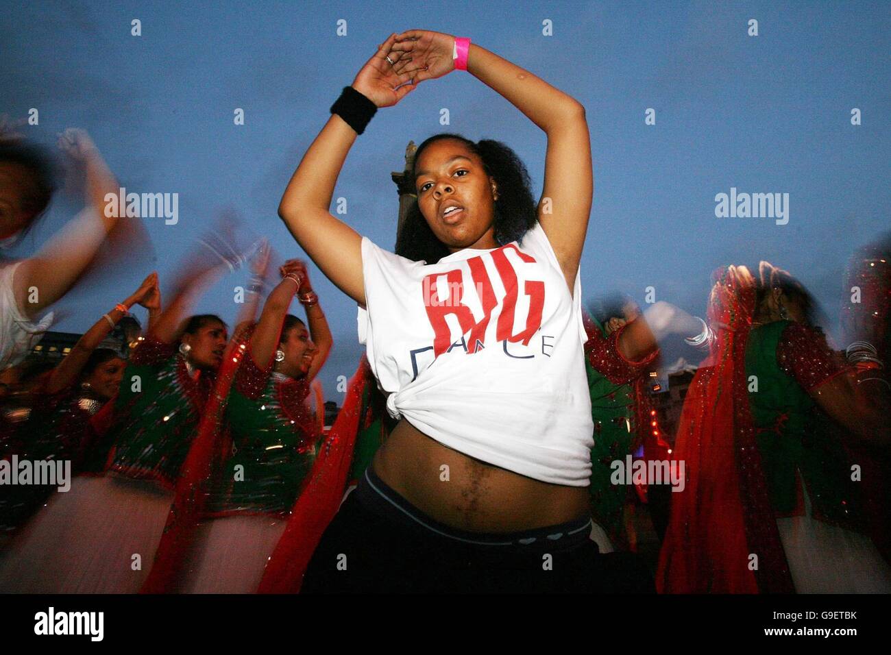 A dancer performs during the Big Dance, a world record attempt for the