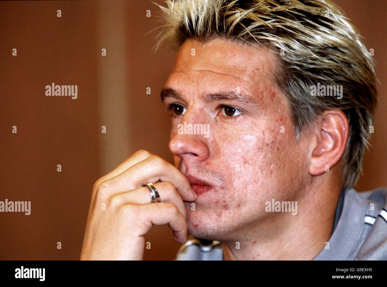 Soccer - World Cup 2002 Qualifier - Group Nine - England v Germany - Germany Press Conference. Christian Ziege, Germany Stock Photo