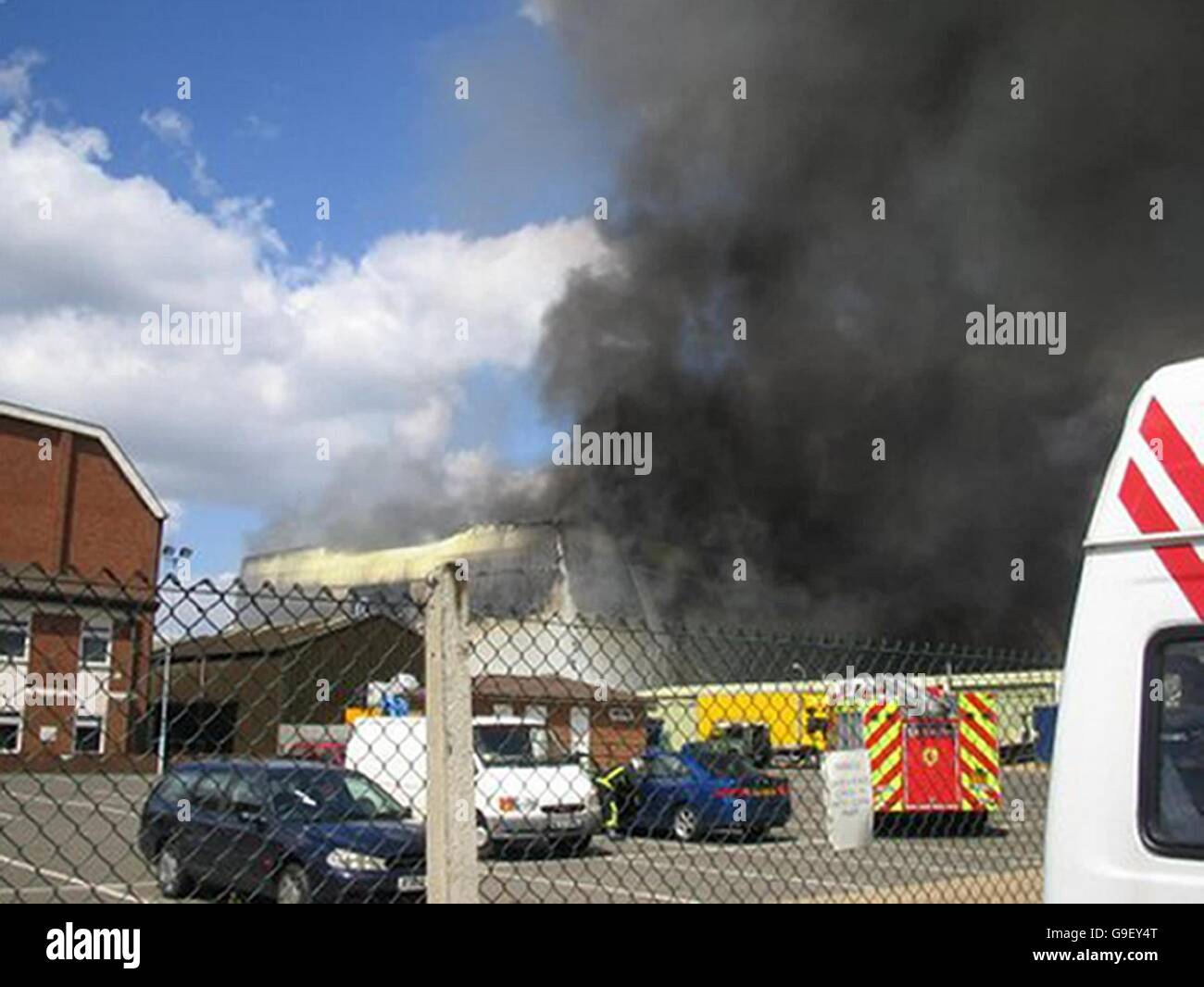 Pinewood Studio Fire Stock Photo Alamy