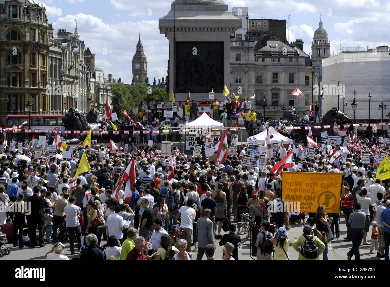 Trafalgar Square protest Stock Photo - Alamy