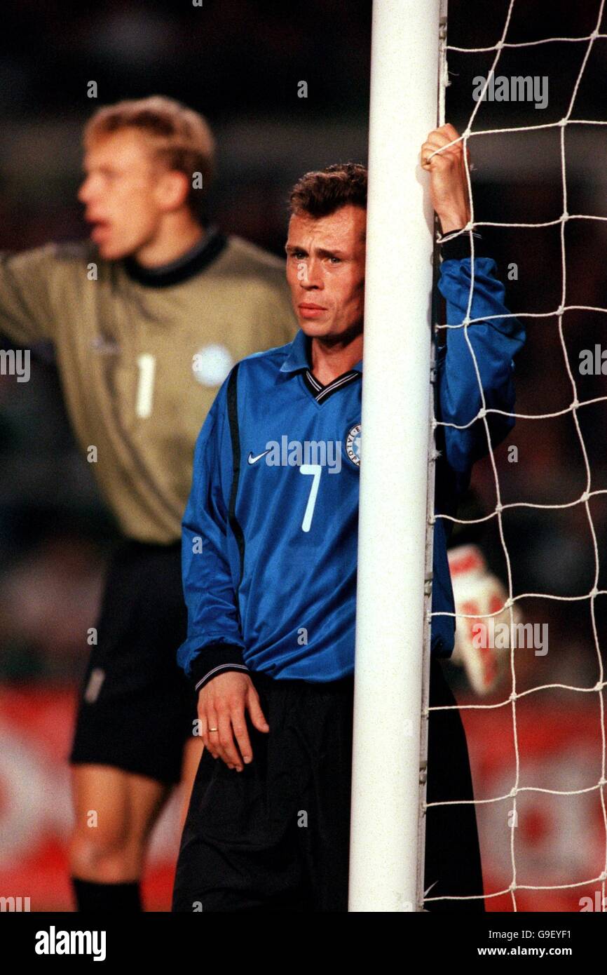 Soccer - World Cup 2002 Qualifier - Group Two - Republic of Ireland v Estonia. Sergei Terehhov, Estonia Stock Photo