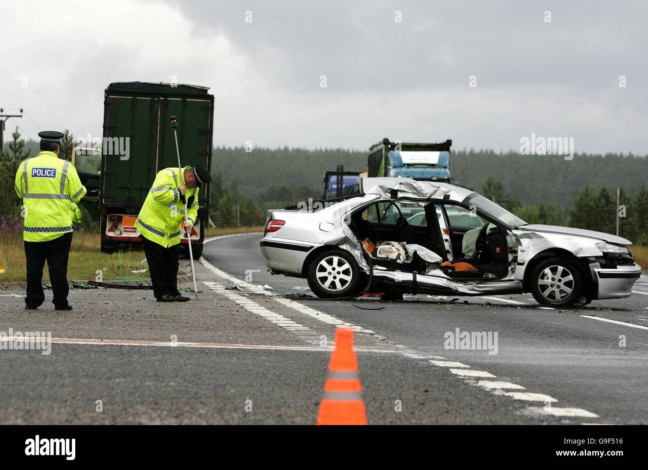The scene of a car crash in which a Spanish woman was killed when her