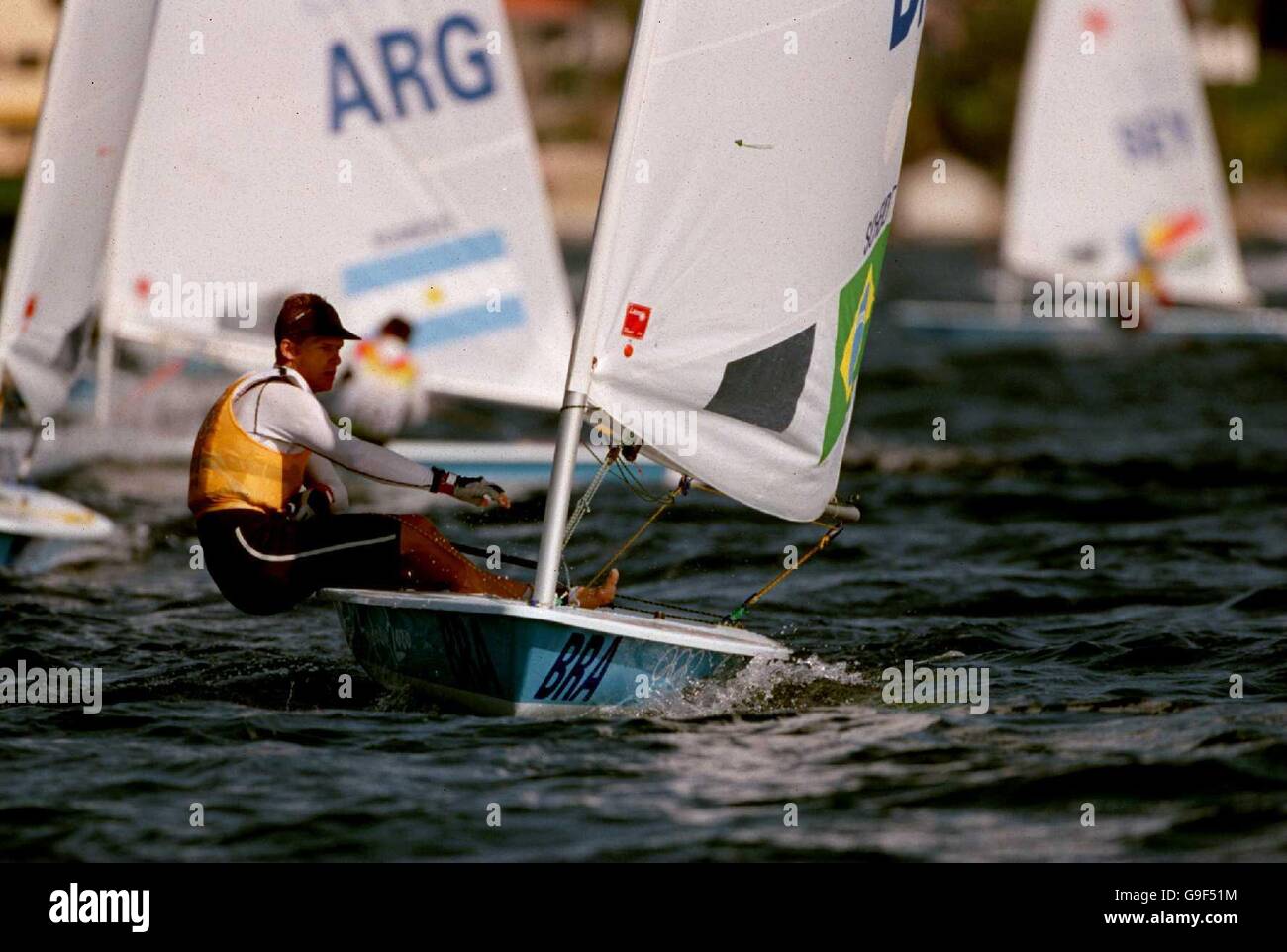Sydney 2000 Olympic Games - Sailing - Men's Open Laser Fleet Races. Robert Scheidt, Brazil Stock Photo
