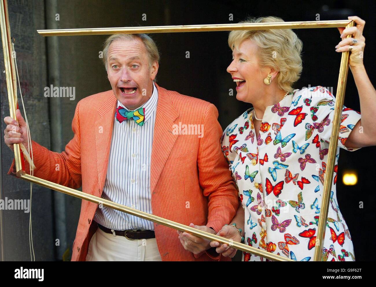 Neil and Christine Hamilton in Edinburgh launching the first ever festival photography competition, Fringe Framed, to celebrate the 60th Fringe Festival. Stock Photo