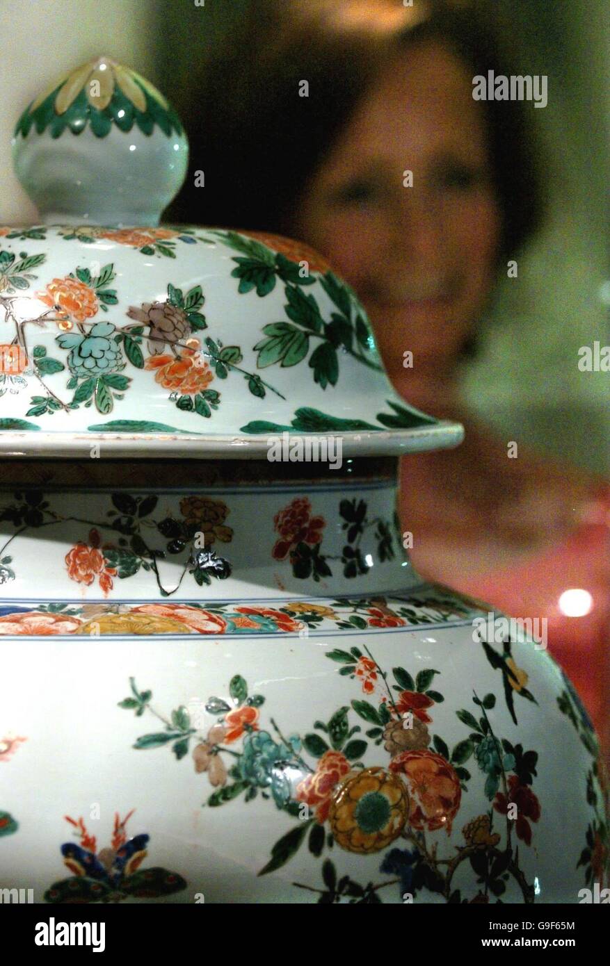 Specialist ceramic restorer Penny Bendall with the restored 17th