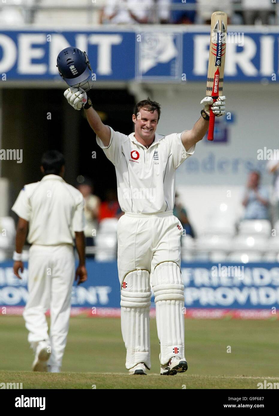 England captain Andrew Strauss celebrates reaching his century against ...