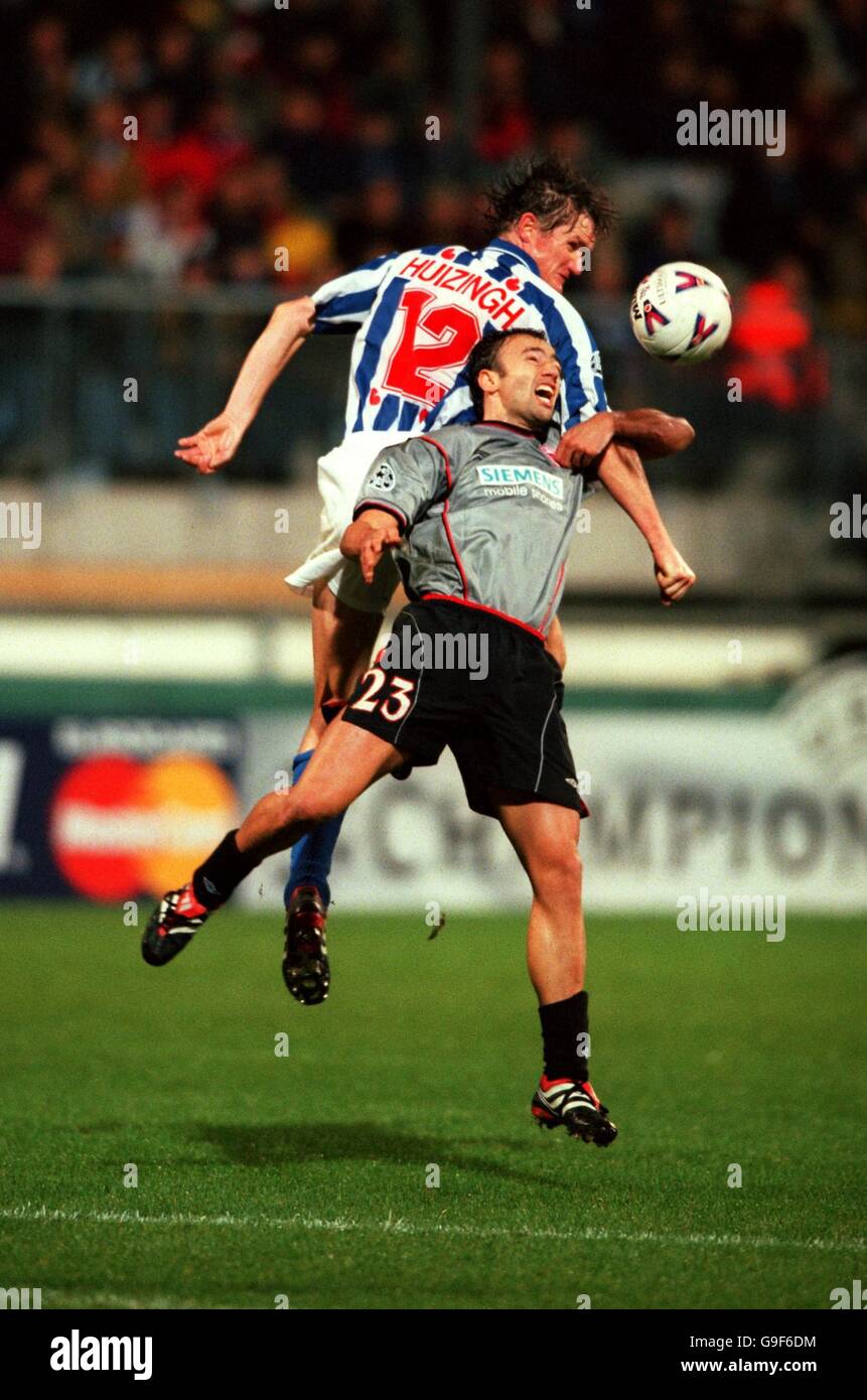 Olympiakos' Christos Kontis and Heerenveen's Harris Huizingh battle for the  ball Stock Photo - Alamy